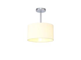 DK0079  Baymont 30cm Semi Flush 1 Light Polished Chrome, Ivory Pearl